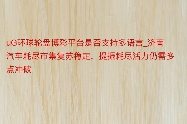 uG环球轮盘博彩平台是否支持多语言_济南汽车耗尽市集复苏稳定，提振耗尽活力仍需多点冲破